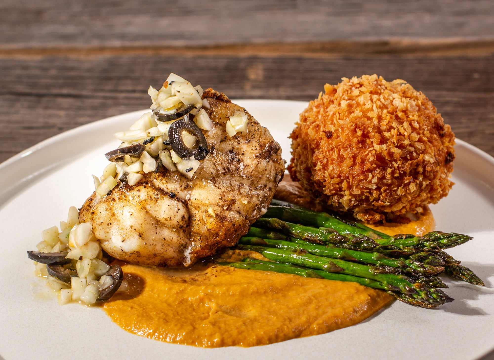 PanRoasted Monkfish with a FennelOlive Slaw Culaccino Kitchen